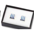 2 Tone Blue/Silver Square Metal Cufflinks